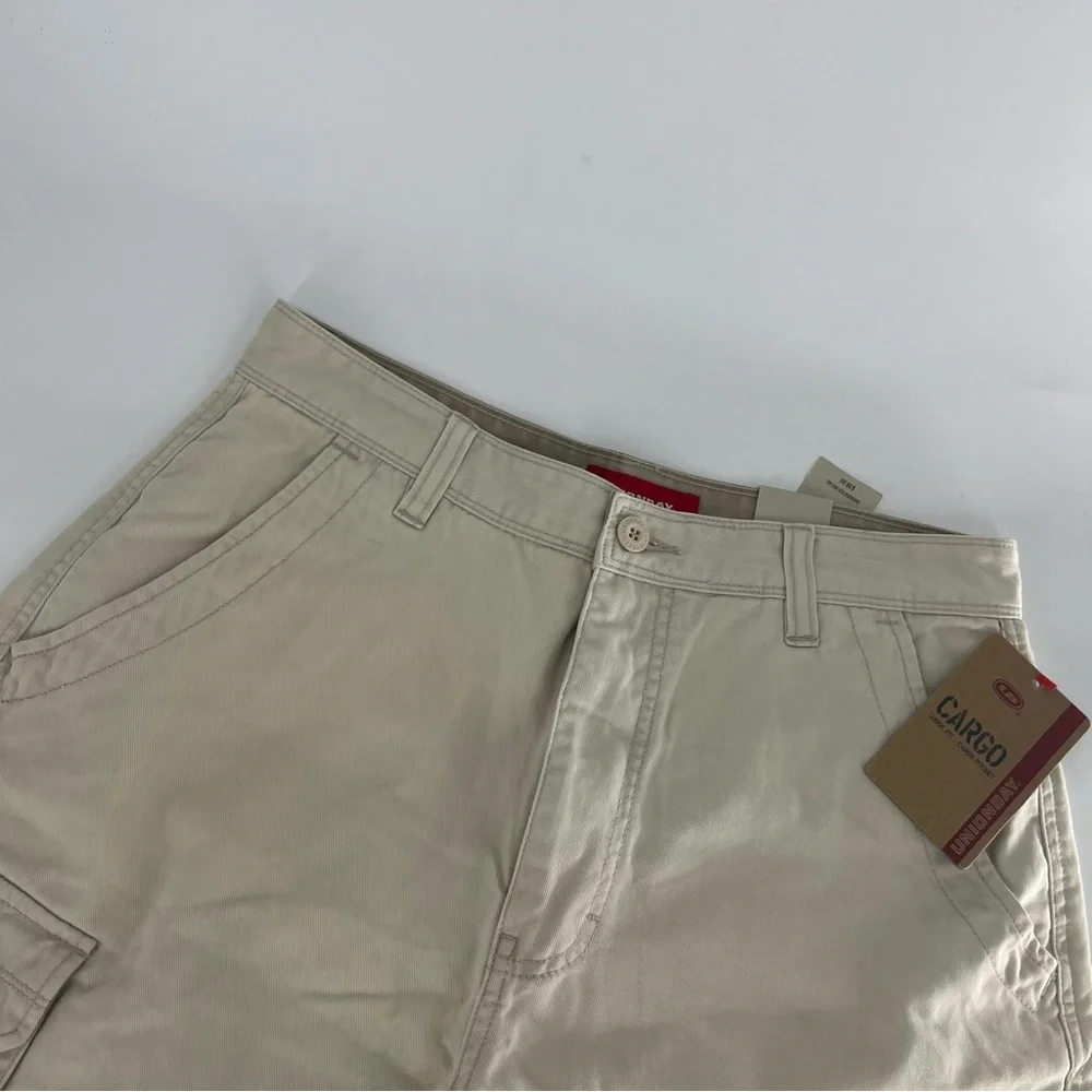 NWT Y2K Unionbay Shorts Mens 32 Tan Baggy Loose Wide Cargo Skater Grunge Hip Hop